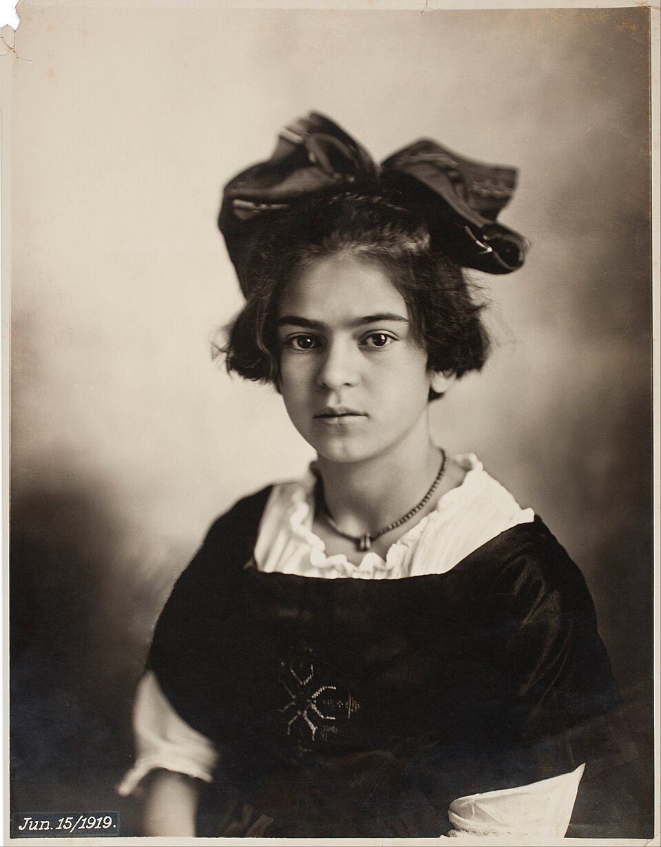 Frida Kahlo photographed in 1919 by her father, commercial photographer Guillermo Kahlo, several years before she began painting.